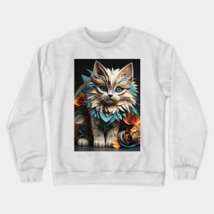 Fold Art Style Cat Crewneck Sweatshirt